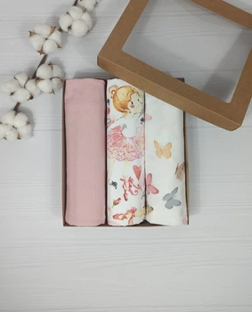 Набор пеленок для новорожденных: непромокаемые и фланелевые a.l.babybox Балерина Разноцветный