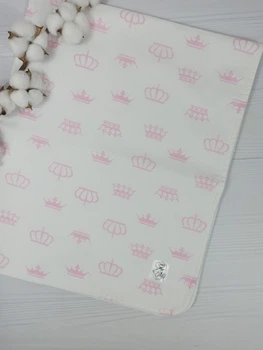 Непромокаемая пеленка многоразовая 80×100 для новорожденных a.l.babybox Короны Белый