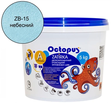 Двокомпонентна епоксидна затірка, ТМ "OCTOPUS", колір небесний 5 кг.
