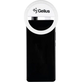 Светодиодная маленькая кольцевая лампа для селфи на телефон 3 режима Gelius Pro GP-SR001 White