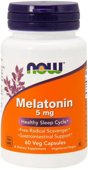 Melatonin 5 мг натуральна добавка NOW 60 капсул (733739035554)