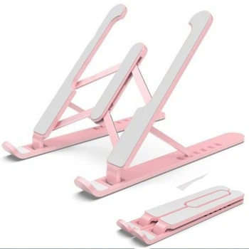 Подставка для ноутбука и планшета складная регулируемая Laptop Stand P1 Розовая