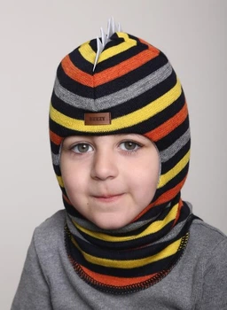Зимняя шапка шлем Beezy для мальчика 1615-50-22 Дино р. 2 (50-53 см)