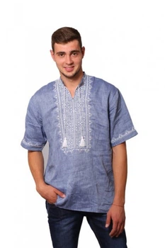 Вышиванка Narodnyy butik Твори Мир джинс белая вышивка 2004 60