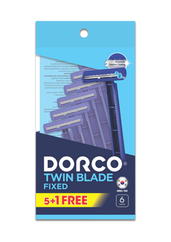 Dorco Бритва Twin Blade одноразова для чоловіків 2 леза 6 шт (8801038588513)