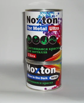 Краска светящаяся в темноте NOXTON FOR METAL ULTRA для металлических поверхностей Белая с зеленым свечением 1 л