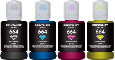 Комплект чорнила Printalist 664 для Epson L110/L210/L300 4х140 мл B/C/M/Y (PL664SET4)