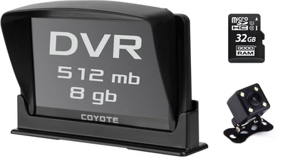 GPS Навигатор Видеорегистратор COYOTE&nbsp;935 DVR Double Hector 512mb 8gb с картами для грузового и легкового транспорта + Камера заднего вида с подсветкой + Карта памяти 32Gb MicroSD