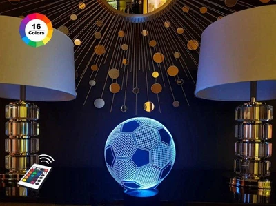 Нічник-світильник 3D "Футбольний м'яч" 3DTOYSLAMP 22х17 см 000262162