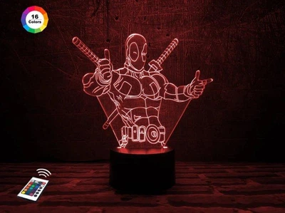 Нічник-світильник 3D "Дедпул 3" 3DTOYSLAMP 20х19 см 000262130