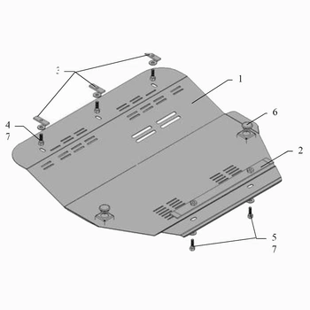 Kolchuga Защита двигателя, КПП и части радиатора на Citroen C8 '02-10 (ZiPoFlex-оцинковка) [2.0033.00]