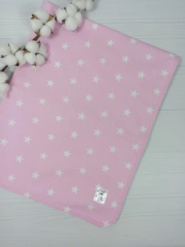 Непромокаемая пеленка многоразовая 80×100 для новорожденных a.l.babybox Звезды Розовый