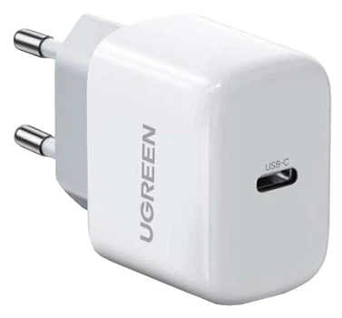 Мережевий зарядний пристрій Ugreen CD241 Mini PD 20 Вт Fast Charger White (6957303812202)