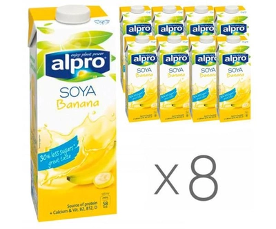 Напиток соевый натуральный Alpro со вкусом банана 1000мл 8 шт./упаковка