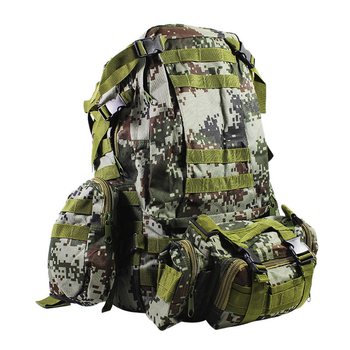 Рюкзак тактичний +3 підсумок AOKALI Outdoor B08 75L Camouflage Green (K/OPT2-5367-16918)