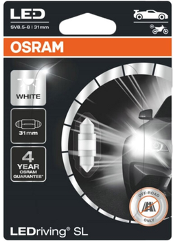 Автолампа OSRAM 12V C5W LED 1W 6000K 31MM SV8.5-8 LEDriving SL (6438 DWP-01B)