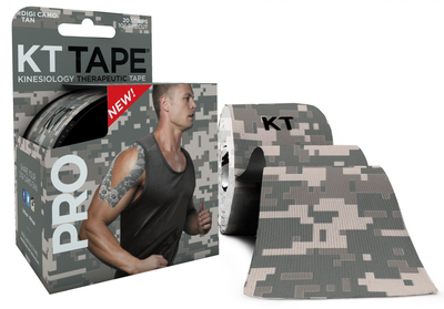 Кинезио тейп KT TAPE PRO LIMITED EDITION SYNTHETIC PRECUT 5смх5м камуфляжний сірий