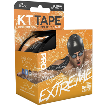 Кинезио тейп KT TAPE PRO EXTREME SYNTHETIC PRECUT 5смх5м чорний