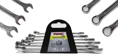 Набор ключей WMC TOOLS комбинированных 6 предметов (6, 8, 10, 12, 13, 14 мм) в пластиковом держателе (5068)