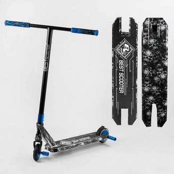 Самокат трюковий Best Scooter BS-99808 HIC-система, ПЕГИ, алюмінієвий диск та дека з ПРИНТОМ, колеса PU, d = 110мм, ширина керма - 60 см
