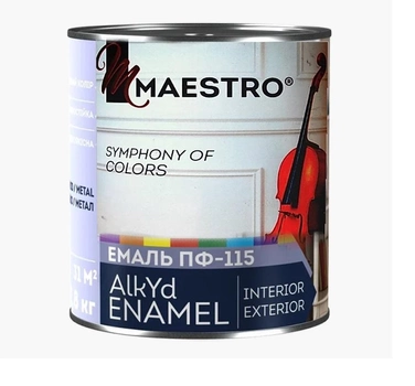 Краска эмаль Маэстро ПФ-115 Красно-коричневая 2,8кг