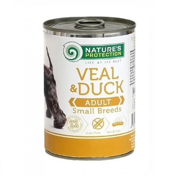 Вологий корм Nature's Protection для дорослих собак з телятиною та качкою Adult small breed Veal & Duck (KIK45096) 400 г