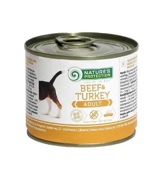 Влажный корм Nature’s Protection для взрослых собак с говядиной и индейкой Adult Beef&Turkey (KIK24523) 200 г