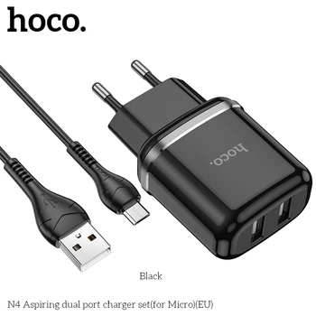 Адаптер мережевий Hoco Micro USB cable Aspiring dual port charger set N4 |2USB, 2.4A|