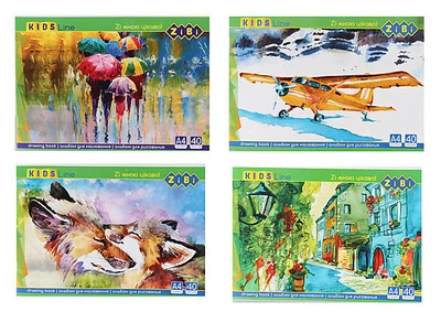 Альбом для малювання А4 на 40 аркушів (в асортименті) ZIBI (ZB.1426)