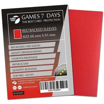 Аксесуар Games 7 Days Протектори для карт Games7Days (66 х 91 мм, MTG, 80 шт.) Red (PREMIUM) (GSD-RD6691)