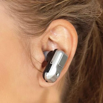 Слуховий апарат - Підсилювач звуку MICRO PLUS, сріблястий
