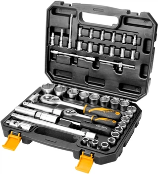 Набор торцевых головок 1/2 "и 1/4" Tolsen ПРОФИ 45 предметов (6933528718284)