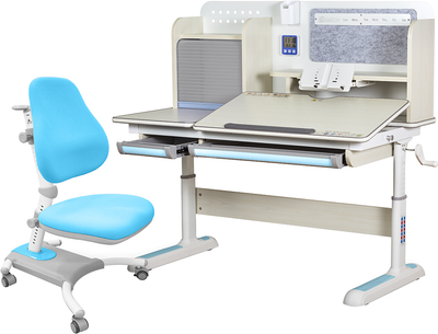 Комплект парта + кресло Mealux Winnipeg BL MС + Omega KBL (BD-630 MG+BL+Y- 220 KBL)