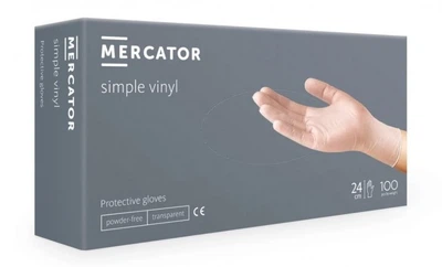 Рукавички вінілові Mercator® Simple Vinyl нестерильні неприпудрені прозорі L (40473647)