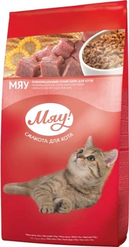 Сухий корм для котів М'ЯУ з м'ясом, рисом, овощами 14 кг