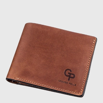 Кожаный мужской кошелек Grande Pelle leather-11236 Коричневый