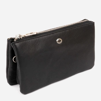 Женский кошелек-клатч вместительный кожаный ST Leather Accessories 19246 Черный