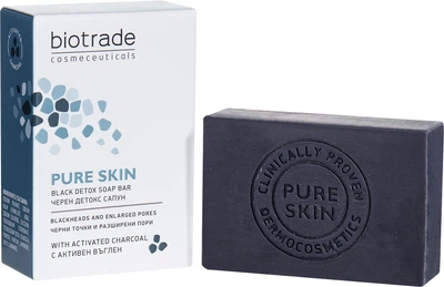 Мило-детокс Biotrade Pure Skin для шкіри обличчя і тіла з розширеними порами 100 г (3800221840969)