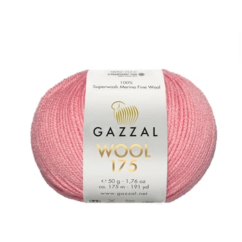 Пряжа шерстяная Gazzal Wool 175 330 темно рожевий
