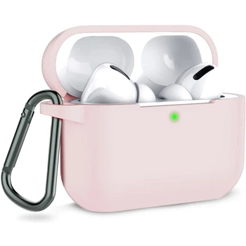 Силиконовый футляр с карабином для наушников AirPods Pro Pink Sand