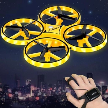 Квадрокоптер Phantom Tracker Drone управление жестами руки Желтый