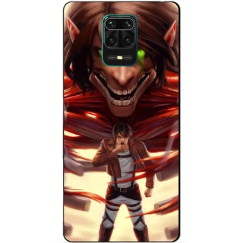 Силиконовый бампер чехол Candy для Xiaomi Redmi Note 9s/ Note 9 Pro с аниме Attack on Titan