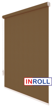 Ролета тканевая INROLL Есо-Standart 150х185 см BO Berlin Коричневый 301 Silver