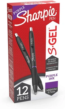 Набор гелевых ручек 12 шт автоматических Sharpie S-Gel, Medium Purple Gel Ink Фиолетовый 0.7 мм (2126235)