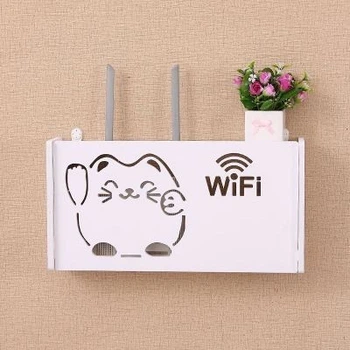 Настінна коробка для роутера Wi-Fi Полка 30*20,5*10 см Біла котик
