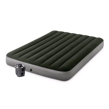 Полутороспальный надувний матрац Intex 64778 (137 x 191 x 25 см) Prestige Downy Airbed + Зовнішній електронасос на батарейках
