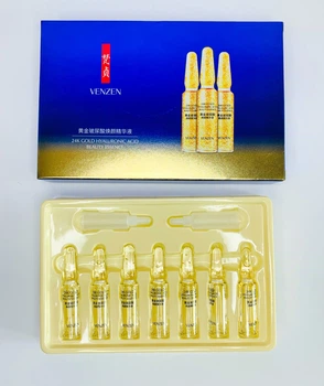 Набір ампул VENZEN 24K Pure Gold Essence, з гіалуроновою кислотою і частинками золота, 7 шт