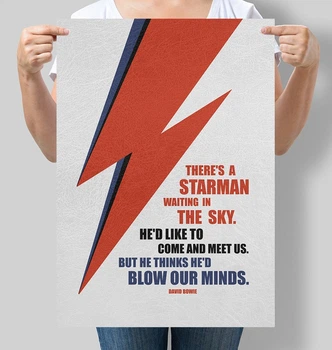 Постер Motivator з цитатою Девіда Боуі there's a starman waiting in the sky. David Bowie 30х42 см (М169_А3)