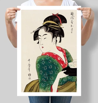 Постер Motivator в традиционном японском стиле укие-э художник Utamaro Kitagawa А2 42х60 см (IN007_А2)