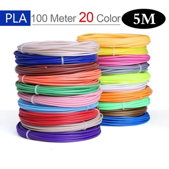 Набор PLA пластика 20 цветов по 5 метров для 3D ручек / 100 метров